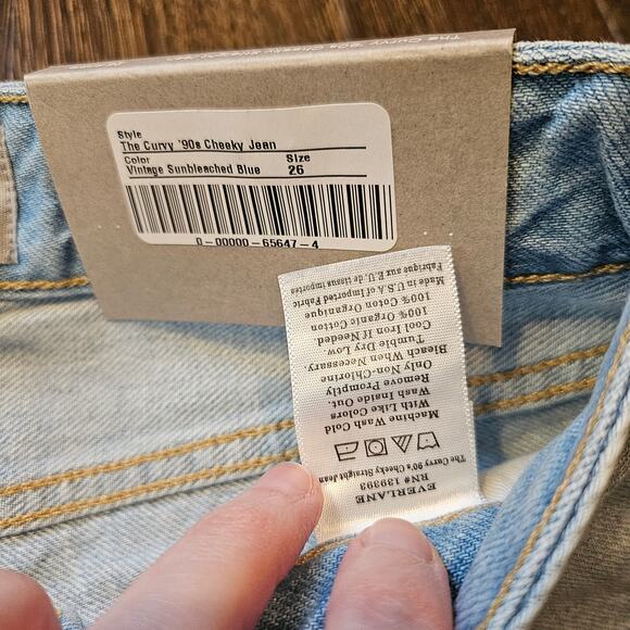 Everlane Jeans Curvy 90s Cheeky Straight Organic Cotton Light Blue Jean 26 NWT - Picture 8 of 11